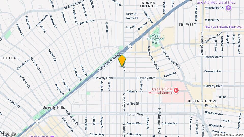 439 N Doheny Dr Map and Location Details