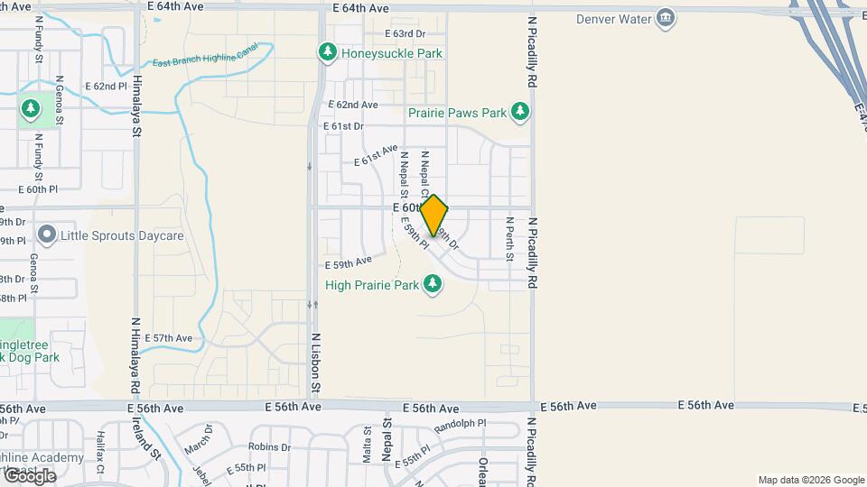 21343 E 59th Pl Map and Location Details