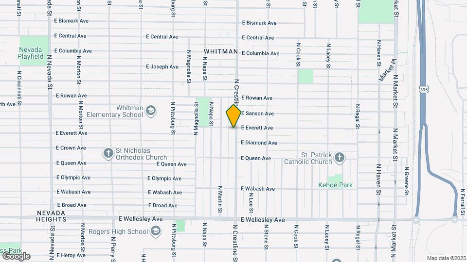 5227 N Crestline St Map and Location Details