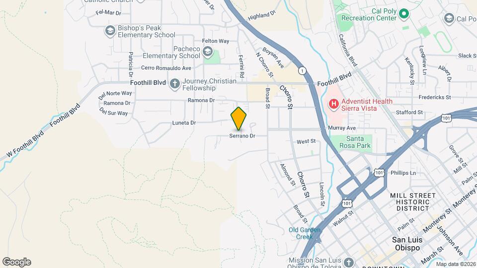 650 Serrano Dr Map and Location Details