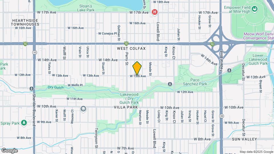 3880 W 13th Ave Map and Location Details