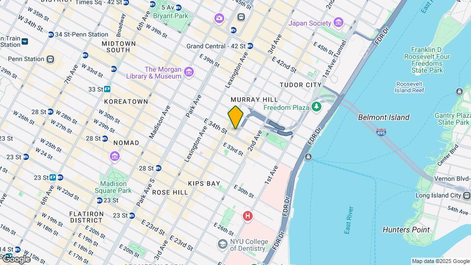 213 E 34th St Map and Location Details