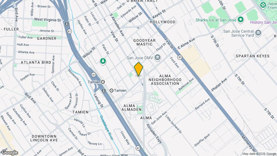 1395 Vine St Mapa y Detalles de la Ubicación