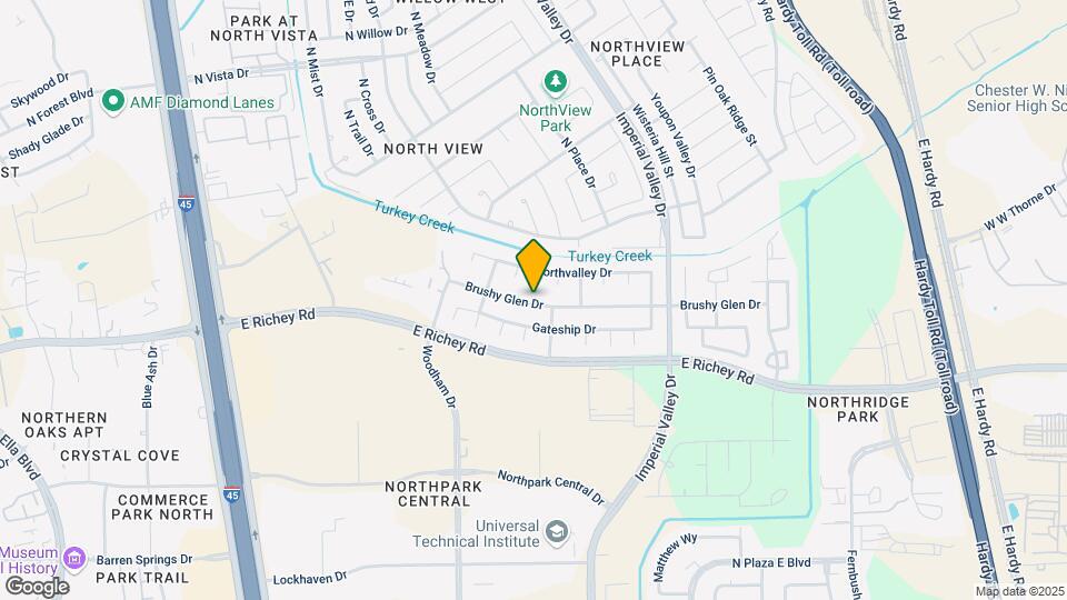 423 Brushy Glen Dr Map and Location Details