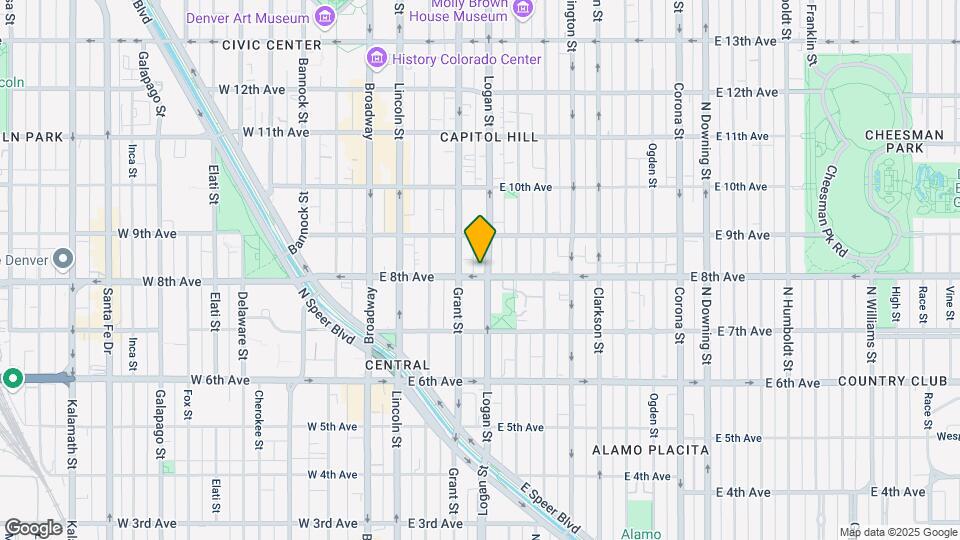 801 Logan St Map and Location Details