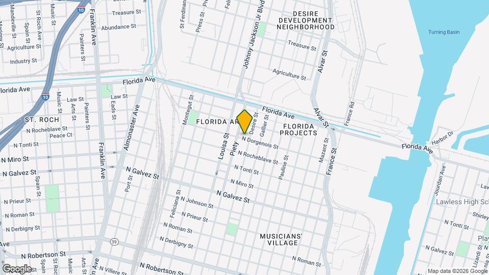 3319 N Dorgenois St Mapa y Detalles de la Ubicación