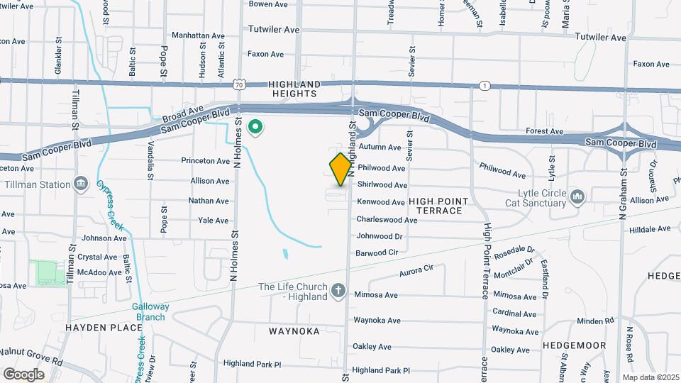 443 N Highland St Map and Location Details
