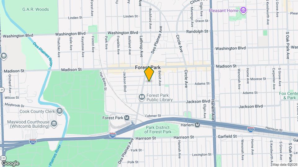 7525 Adams St, Unit 1E Map and Location Details