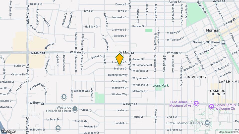 1307 Melrose Dr Map and Location Details