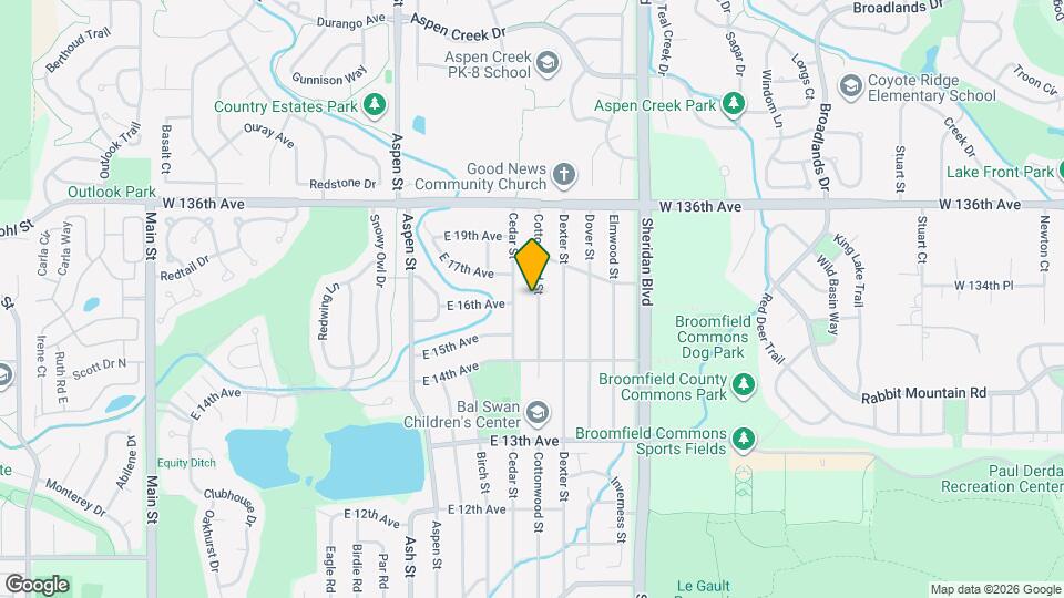 1659 Cottonwood St Map and Location Details