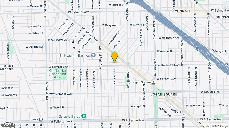 3464 W Diversey Ave Map and Location Details