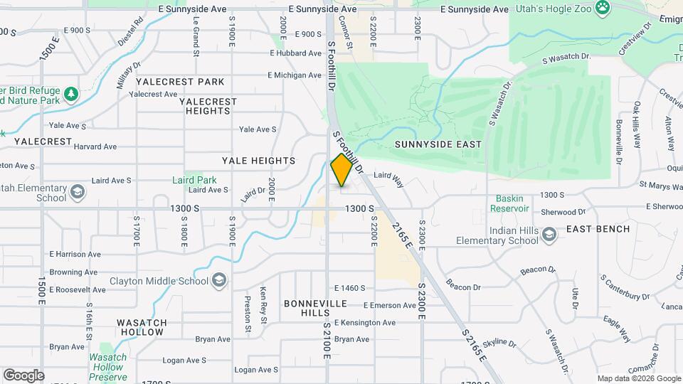1160 S Foothill Dr Map and Location Details