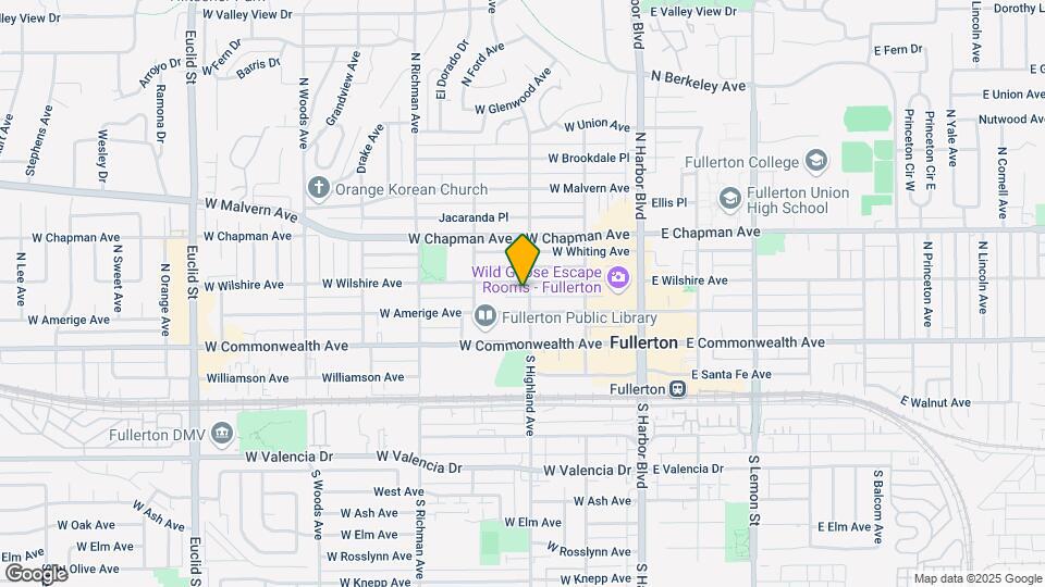 225 N Highland Ave Map and Location Details