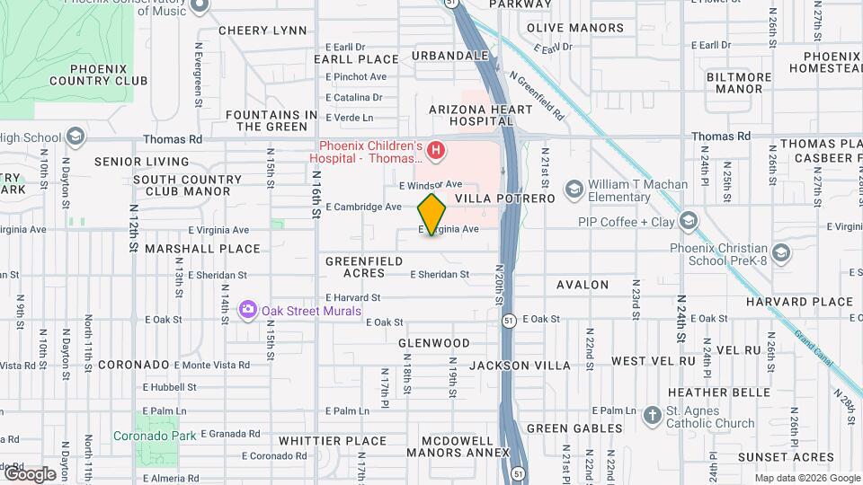 1834 E Yale St Map and Location Details