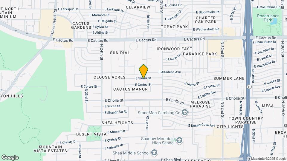 2637 E Sierra St Map and Location Details