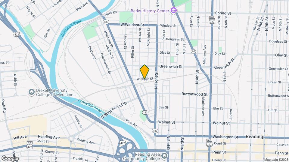 158 W Green St Map and Location Details