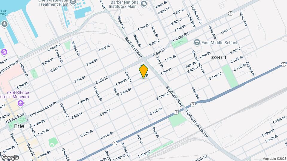 740 E 8th St Map and Location Details