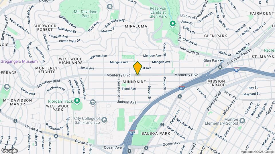 481 Monterey Blvd, Unit A Map and Location Details