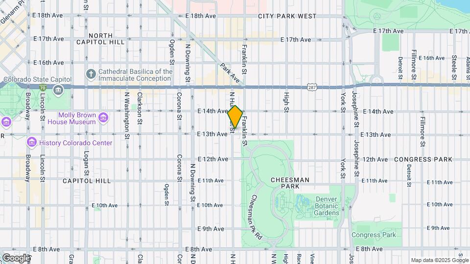 1505 E 13th Ave Map and Location Details
