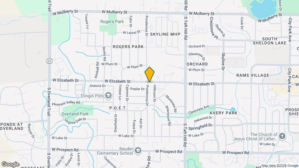 1000 Ponderosa Dr Map and Location Details