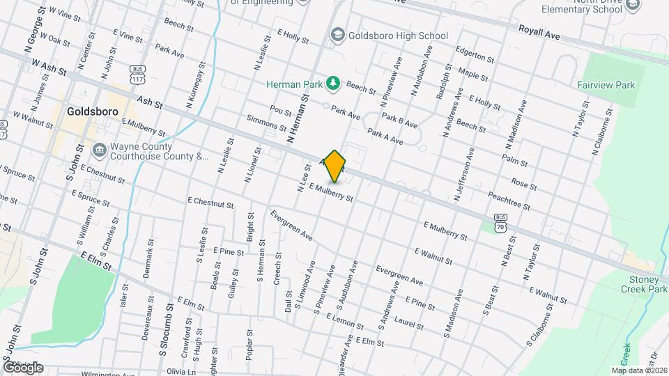 1103 E Mulberry St Map and Location Details