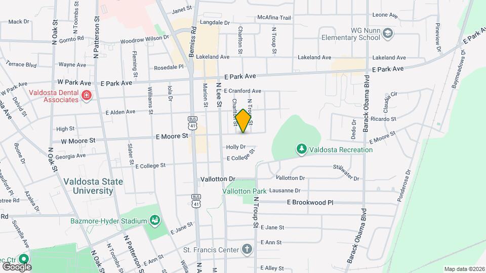 801 E Moore St Map and Location Details