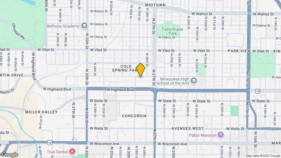 2831 W Juneau Ave, Unit Upper Mapa y Detalles de la Ubicación