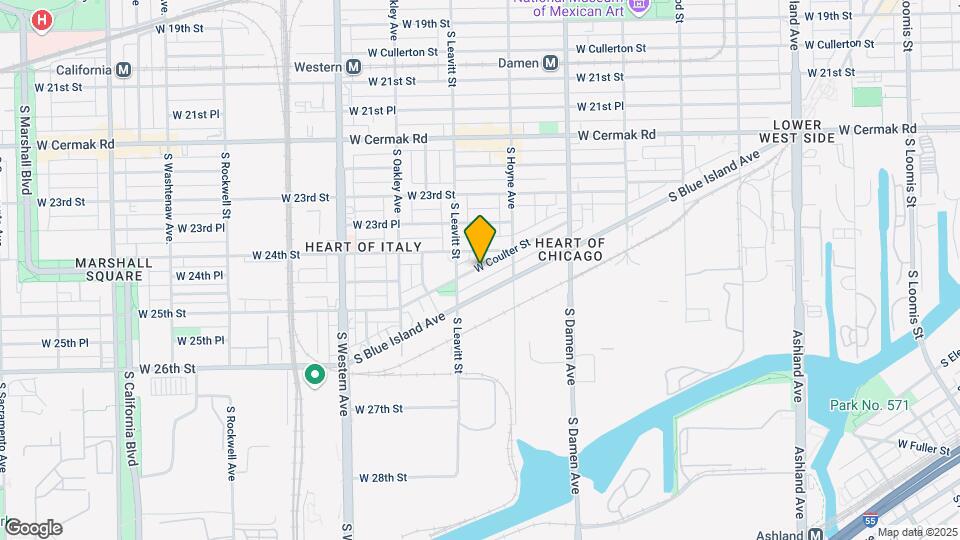 2163 W Coulter St, Unit 2nd Floor top unit Map and Location Details