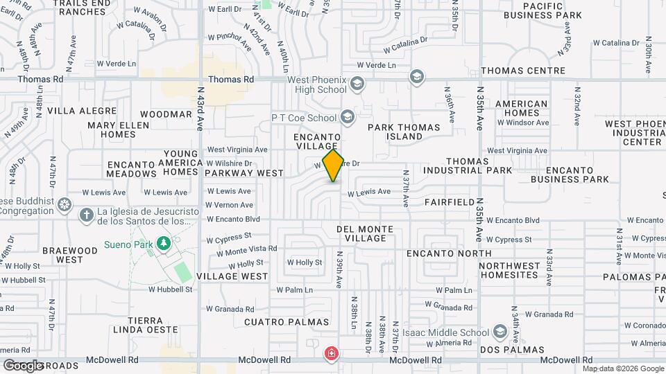 3908 W Lewis Ave Map and Location Details