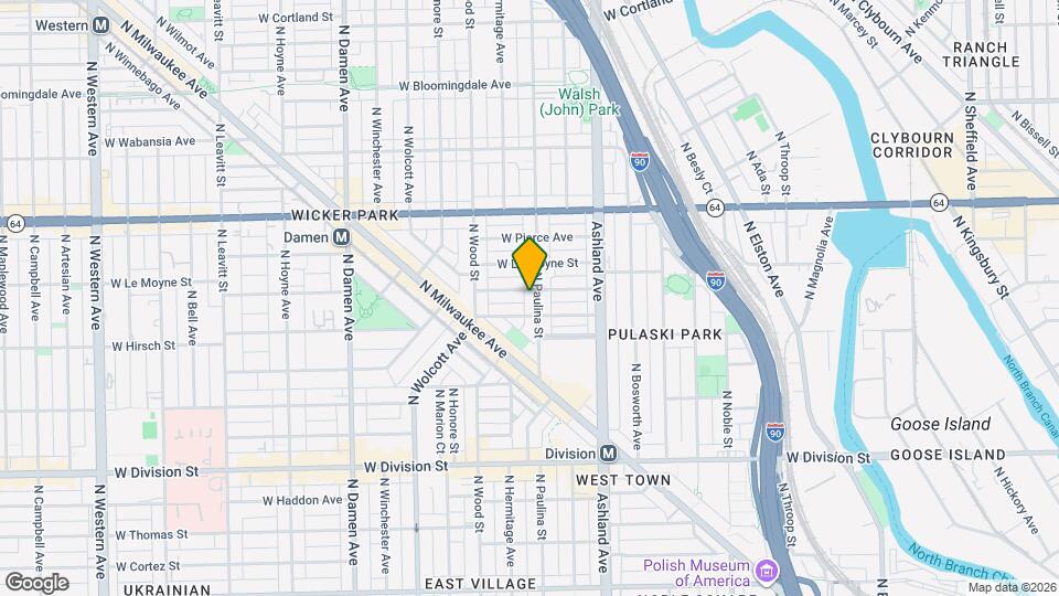 1442 N Paulina St Map and Location Details