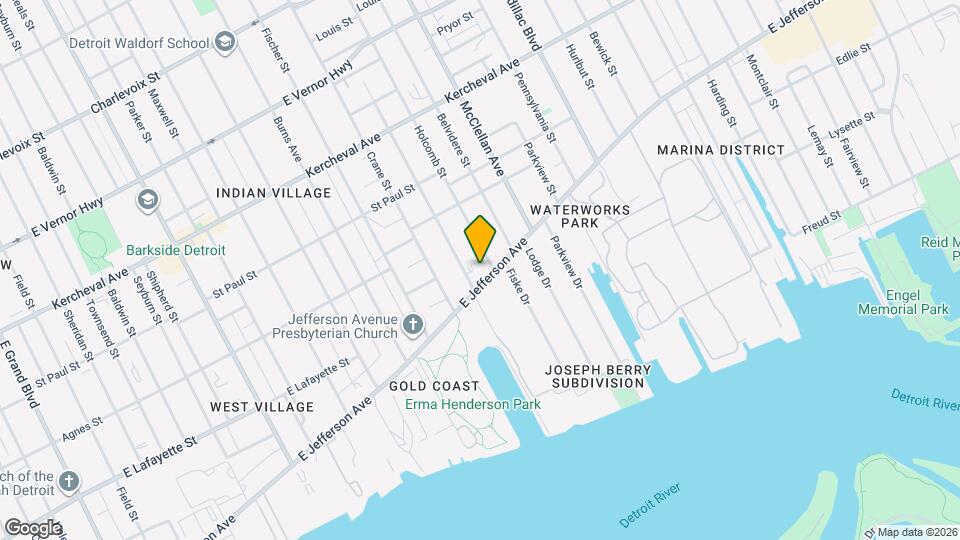 8925 E Jefferson Ave Map and Location Details