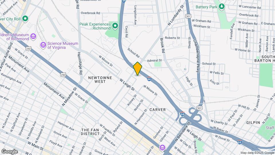 1512 W Moore St Map and Location Details