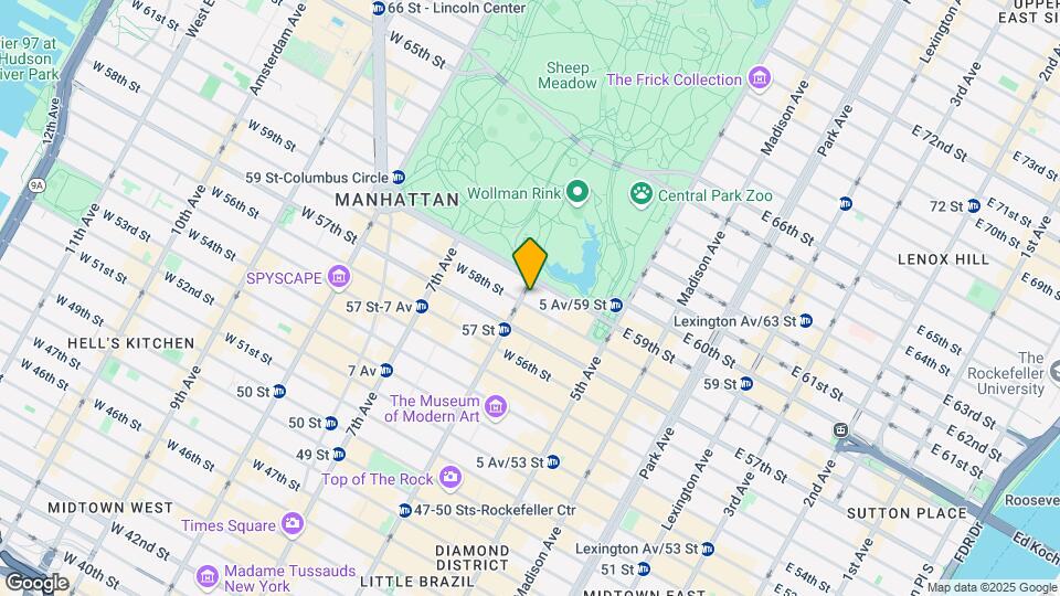 57 W 58th St Map and Location Details