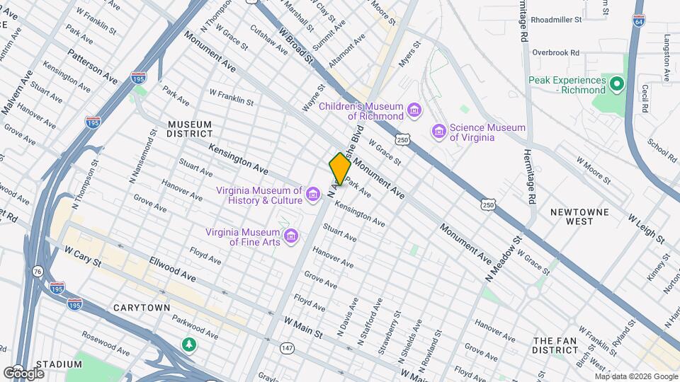 515 N Arthur Ashe Blvd, Unit Tuscan Villas Map and Location Details