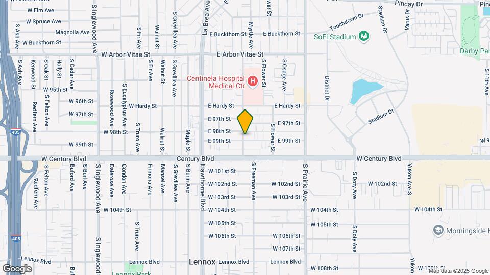 501 E 99th St, Inglewood, CA 90301 Mapa y Detalles de la Ubicación