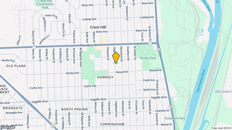 1414 Highland Ave Map and Location Details