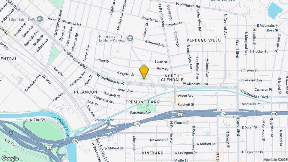 627 1/2 W Glenoaks Blvd Map and Location Details