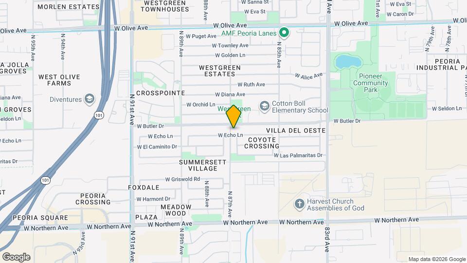 8642 W Echo Ln Map and Location Details