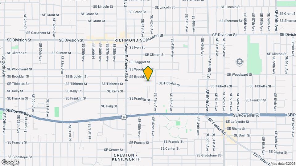 4135 SE Tibbetts St Map and Location Details
