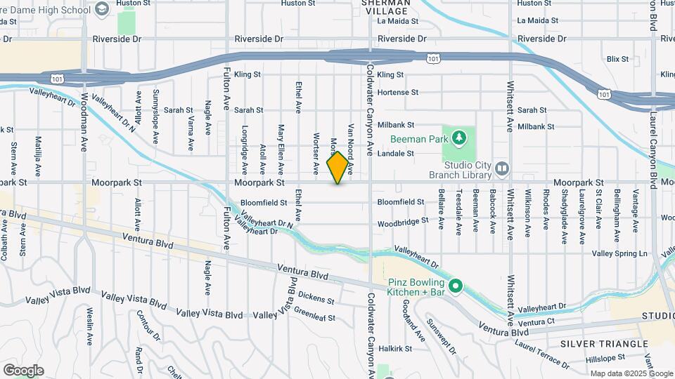 12960 Moorpark St Map and Location Details
