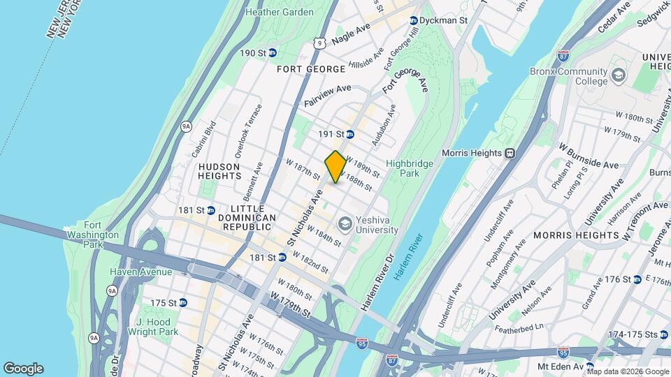 568 W 187th St, Unit 3 Map and Location Details