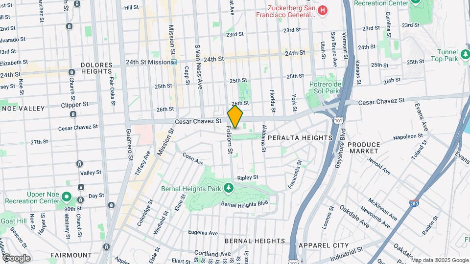 317 Precita Ave Mapa y Detalles de la Ubicación