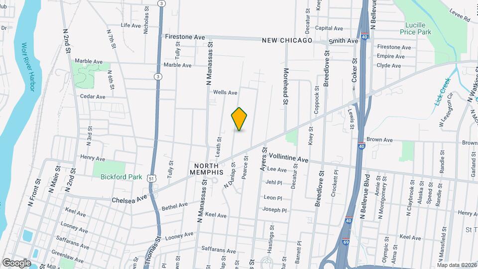 1000 N Dunlap St Map and Location Details