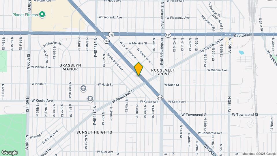 4535 W Fond du Lac Ave Mapa y Detalles de la Ubicación