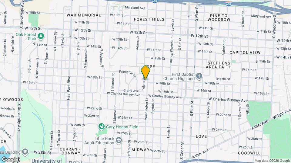 1721 Tulane Ave Map and Location Details