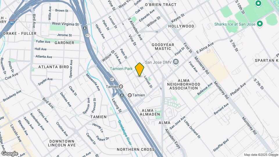 1252-1254 Palm Street Map and Location Details