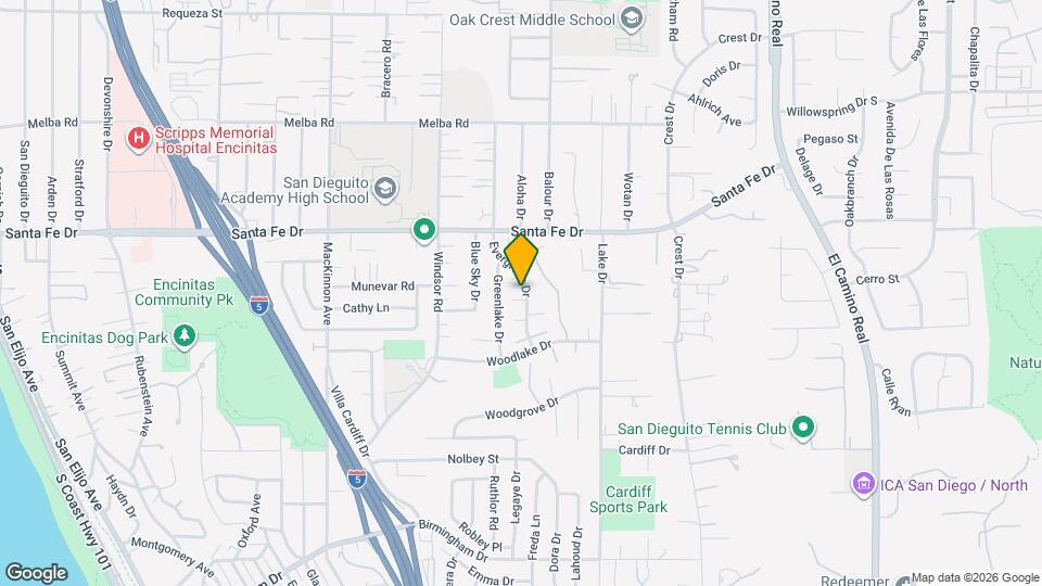 1256 Evergreen Dr Map and Location Details