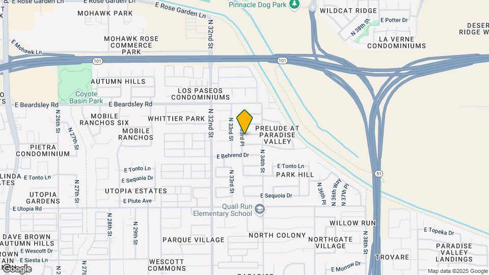 3323 E Wahalla Ln Map and Location Details