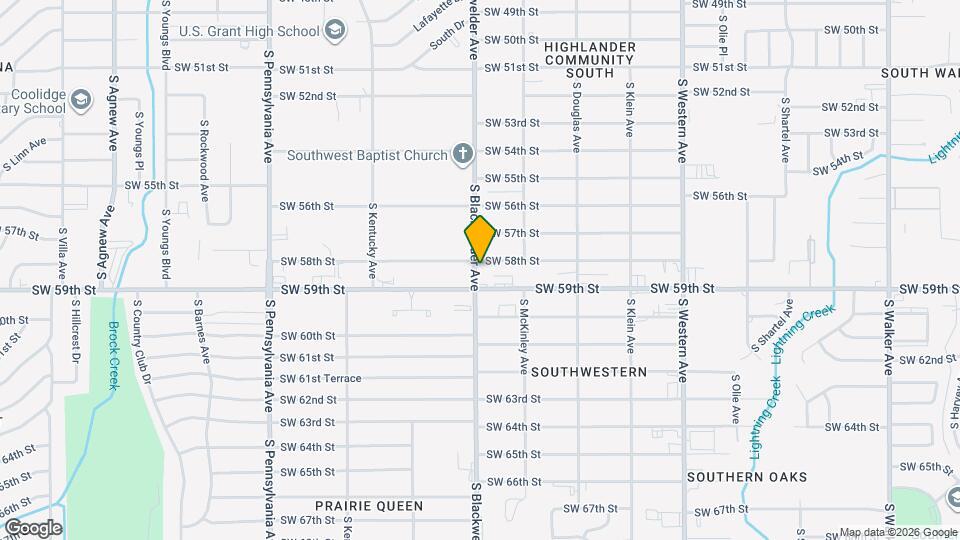 5900 S Blackwelder Ave Map and Location Details