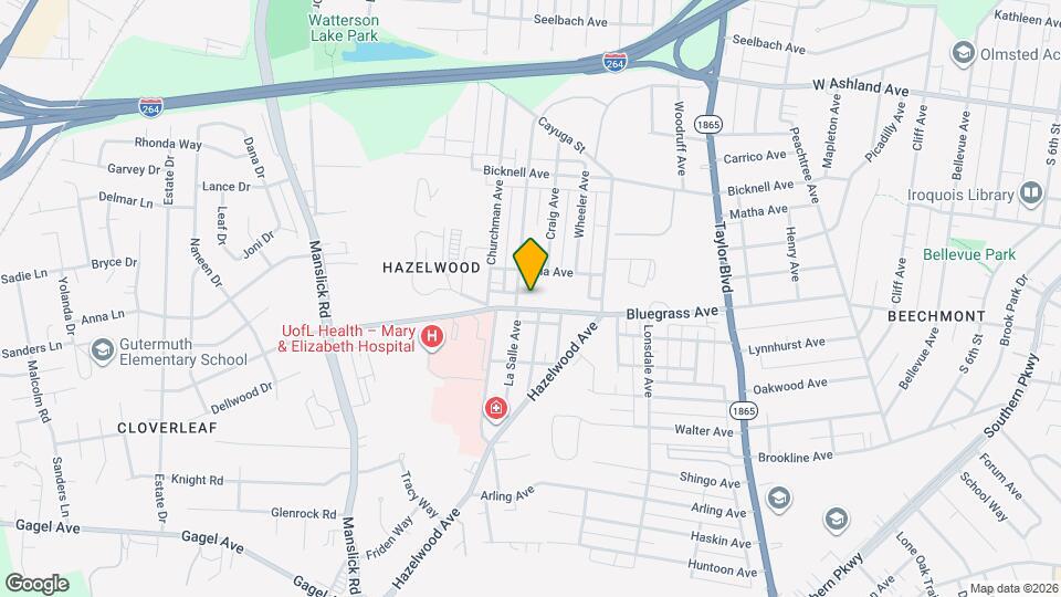 1521 Bluegrass Ave Map and Location Details